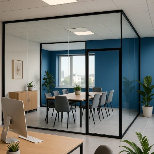پارتیشن شیشه ای فریم لس